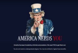 Uncle Sam influencer reclutamiento ICE